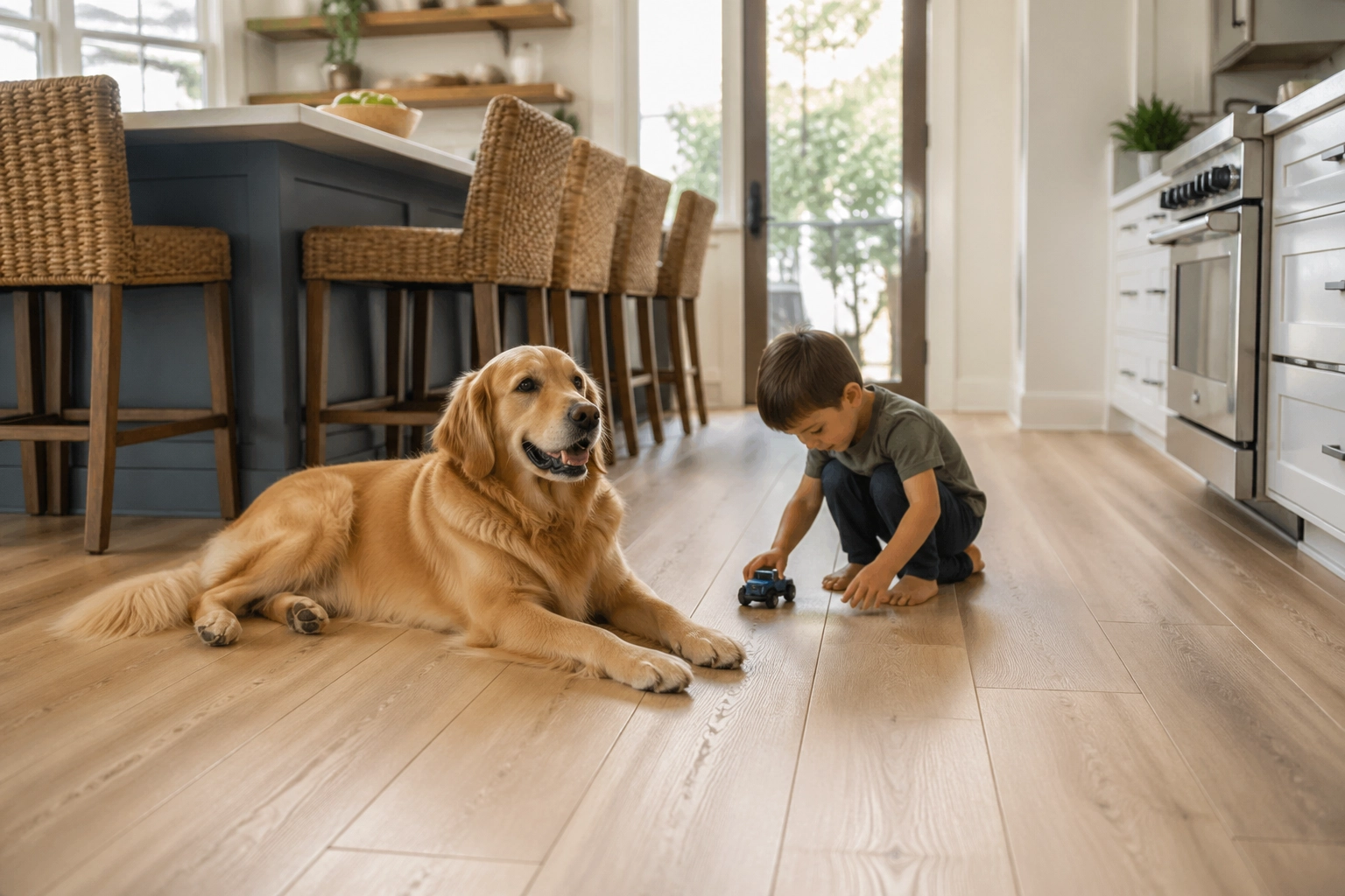 A family-friendly San Diego kitchen with COREtec flooring