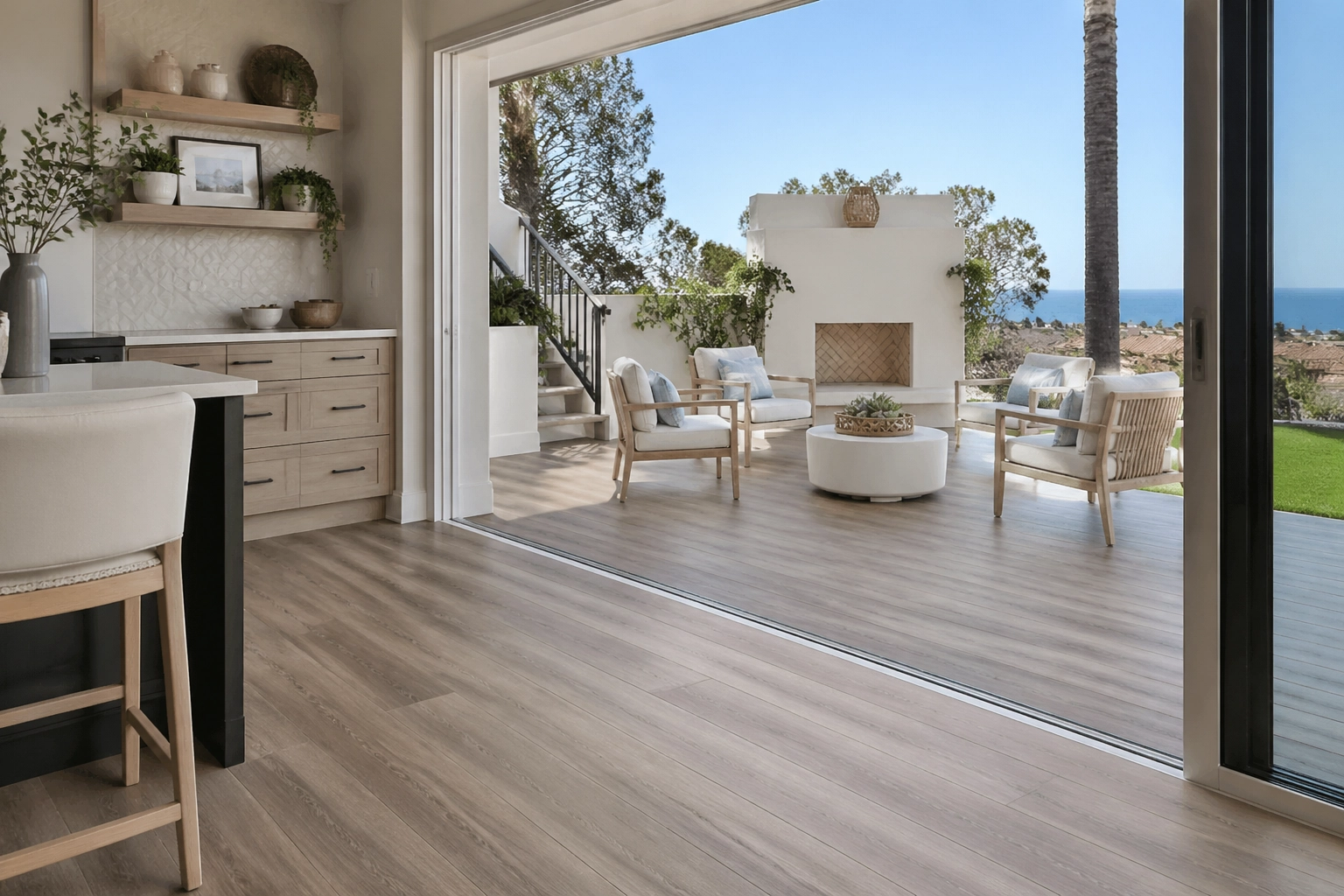 Indoor-outdoor transition with COREtec flooring