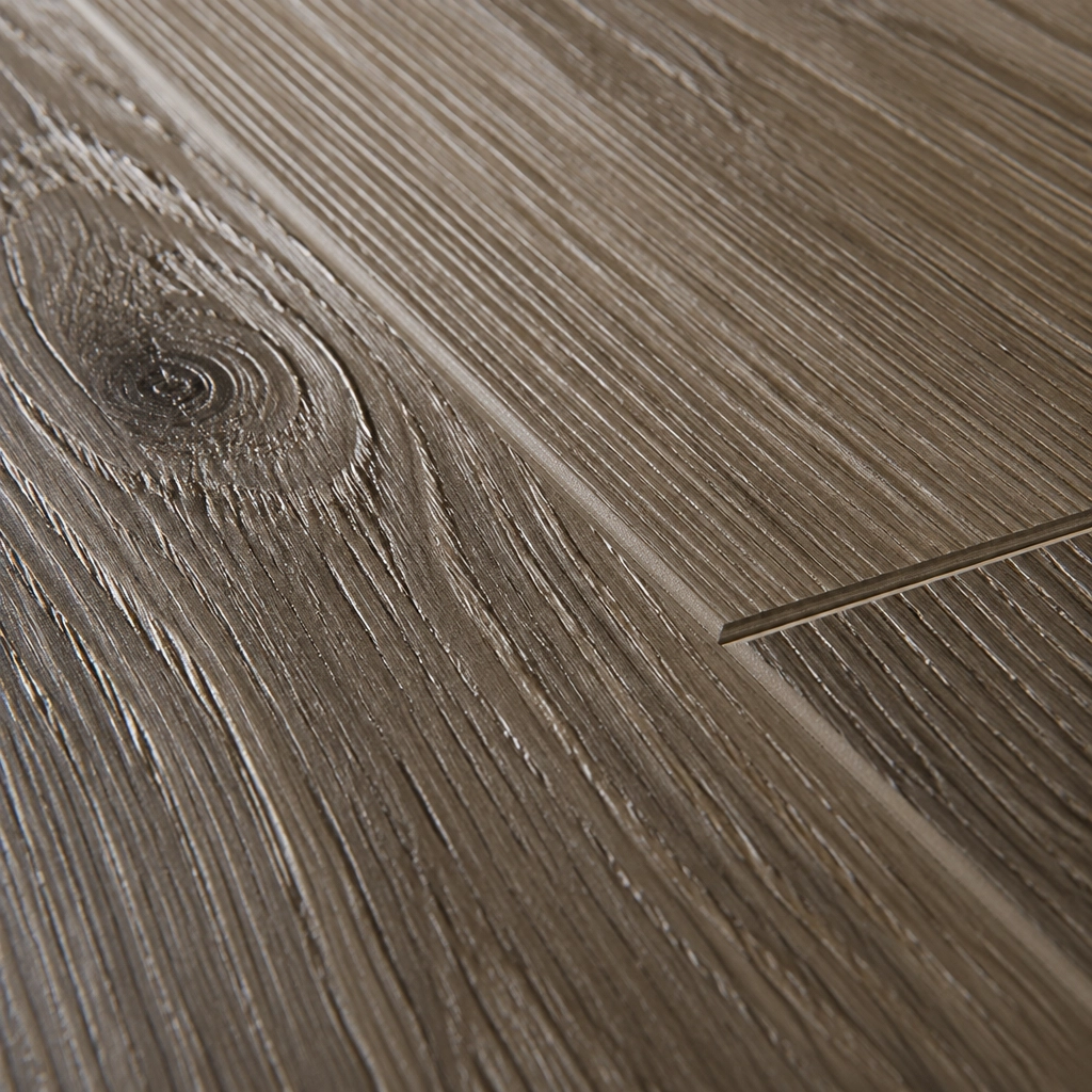 Extreme close-up shot of luxury vinyl flooring with Embossed-In-Register (EIR) texture.