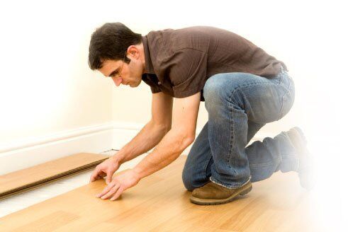 Hardwood flooring installation.