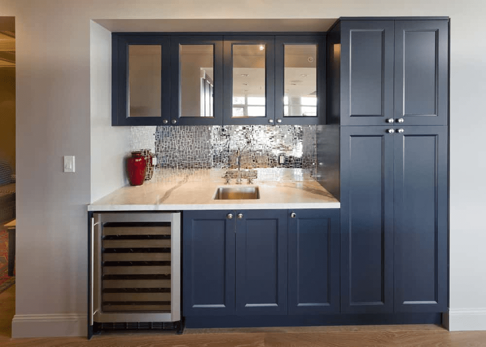 New Merit Kitchen Cabinets Built-in Buffet with Glass Doors